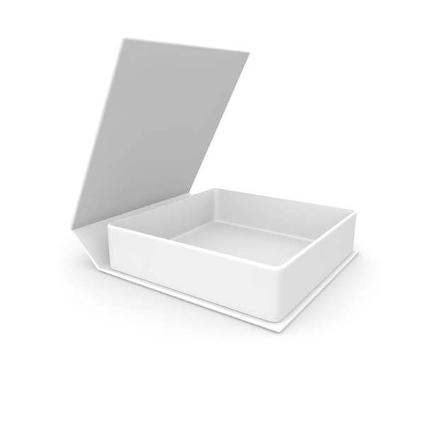 Caixa branca vazia para presentes e outros bens. Fundo branco isolado. Alta resolução. Renderização 3D
 - Foto, Imagem