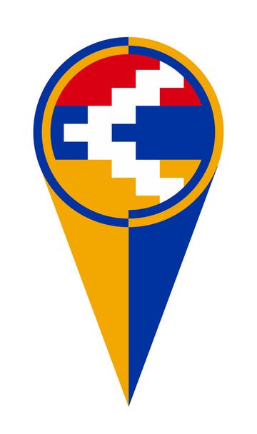 Artsakh mapa puntero pin icono ubicación bandera marcador - Vector, imagen