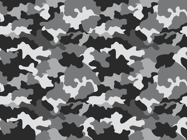 Camouflage background in gray tones, seamless. Military fashion abstract geometric texture. - Photo, Image
