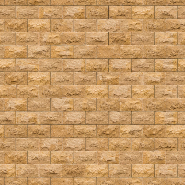 Seamless Texture of Yellow Sandstone Brick Wall. - 写真・画像