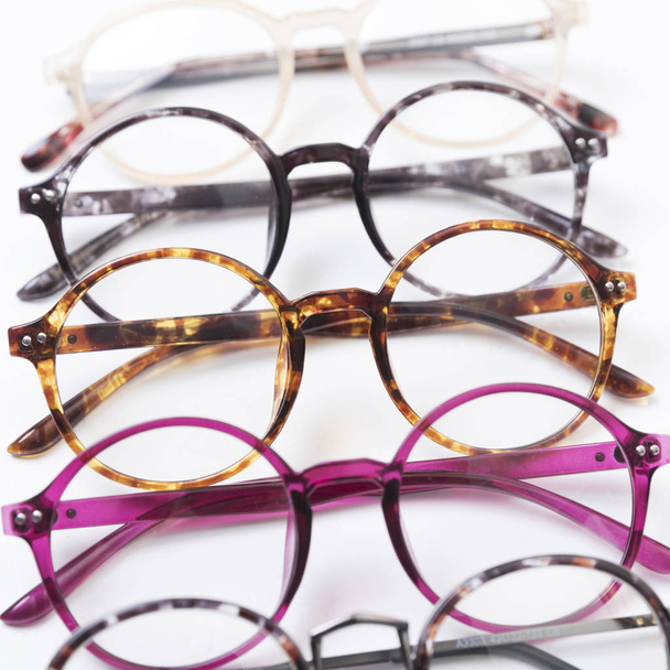 Different eyeglass frames on white background. Isolated - Foto, Bild