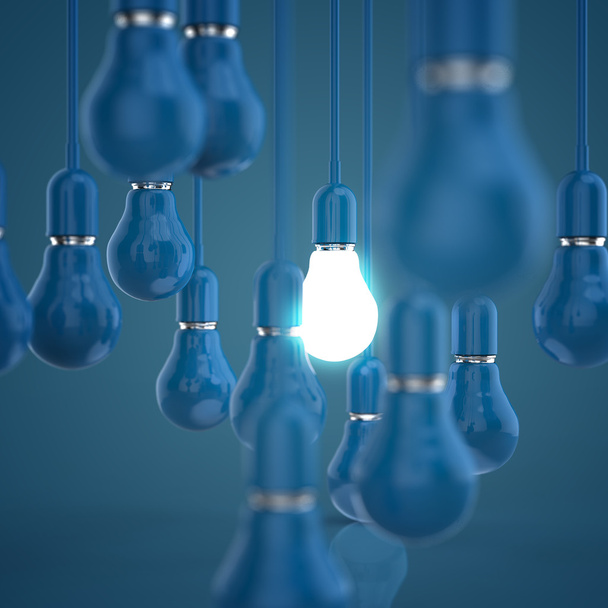 idée créative et concept de leadership ampoule design 3d
 - Photo, image