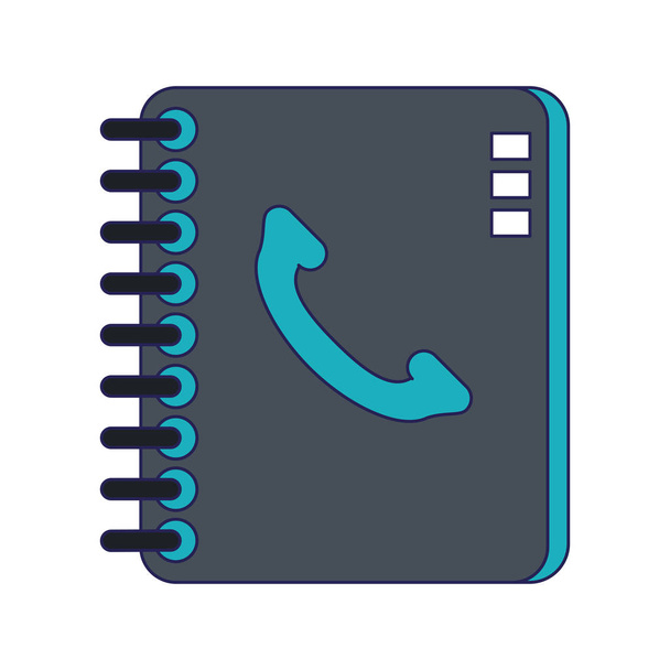 Address book with telephone - Vector, afbeelding
