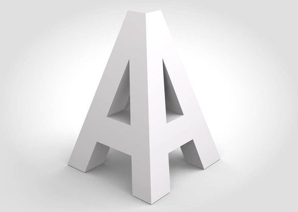 3D písmeno A izolované na bílém  - Fotografie, Obrázek