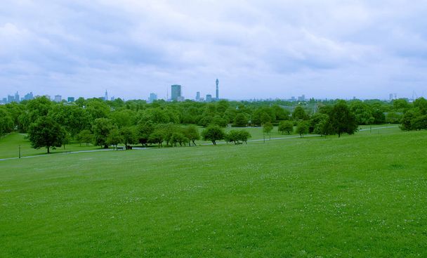 London skyline seen from Primrose Hill park - Foto, Bild