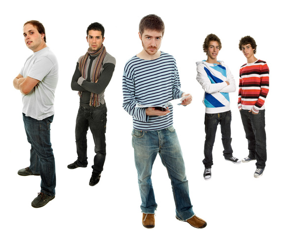 Grupo de hombres jóvenes cuerpo completo
 - Foto, Imagen