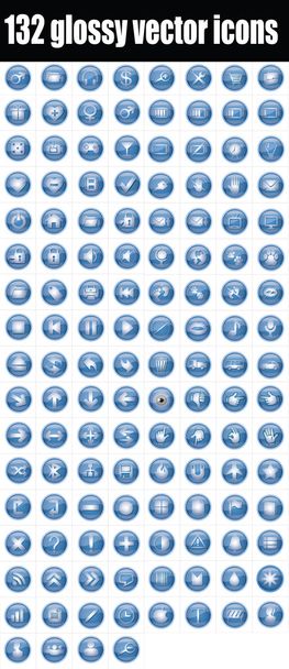 132 glossy vector icons - Vector, Image
