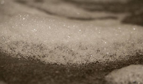 soap foam on grey tile - Photo, Image