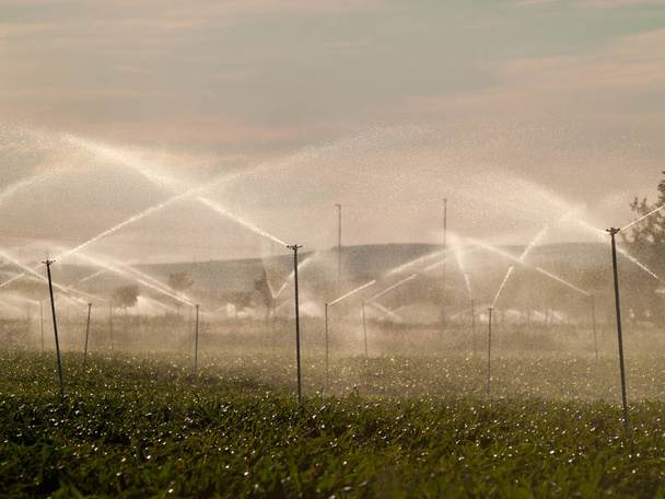 Sistema de irrigação na zona rural
 - Foto, Imagem