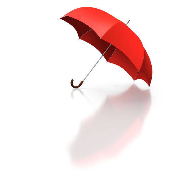 Червона парасолька на білому тлі
 - Фото, зображення