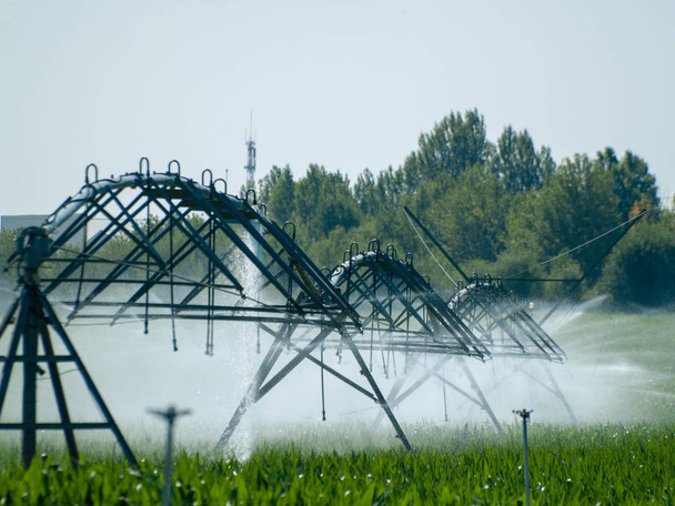 Sistema de irrigação na zona rural
 - Foto, Imagem