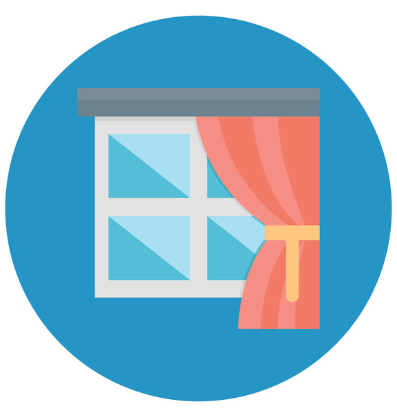 Domácí okno barvu vektorové ikony, které lze snadno upravit nebo upravit  - Vektor, obrázek