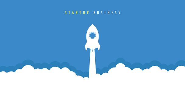 rakéta elindítását startup üzleti koncepció - Vektor, kép