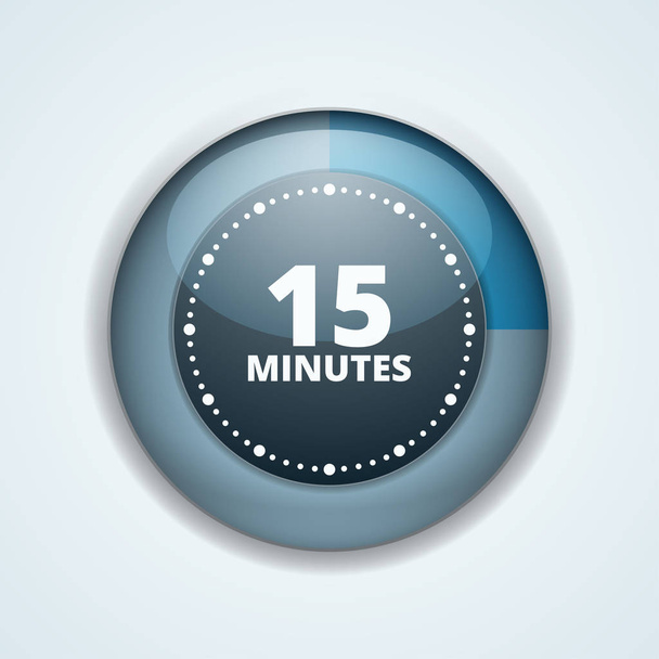 15 minut časovače ikona izolovaných na bílém pozadí, vektor, ilustrace  - Vektor, obrázek