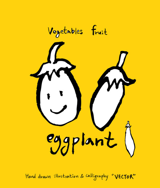 Hand drawn food ingredients - vegetable and fruit illustrations - vector - Vetor, Imagem