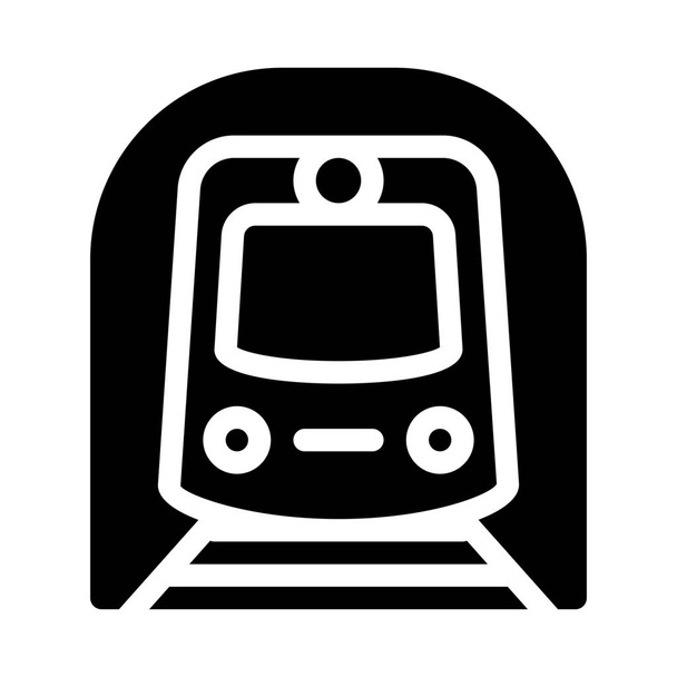 地下鉄道地下鉄、白背景のシンプルな黒い線図 - ベクター画像