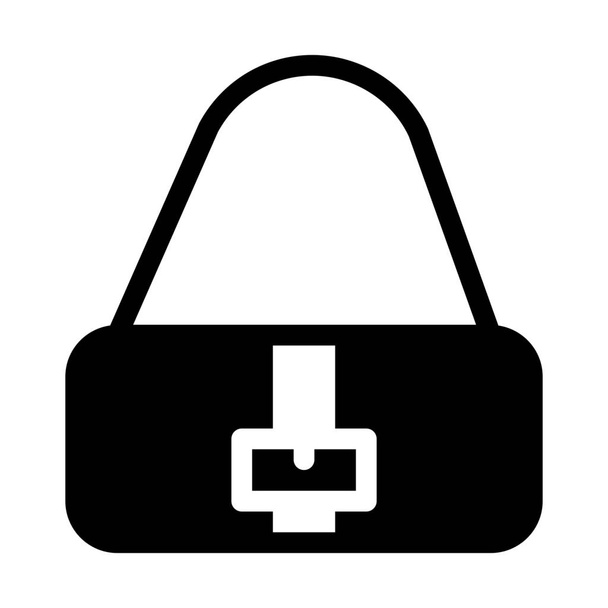 高級レディース バッグ、白背景のシンプルな黒い線図 - ベクター画像