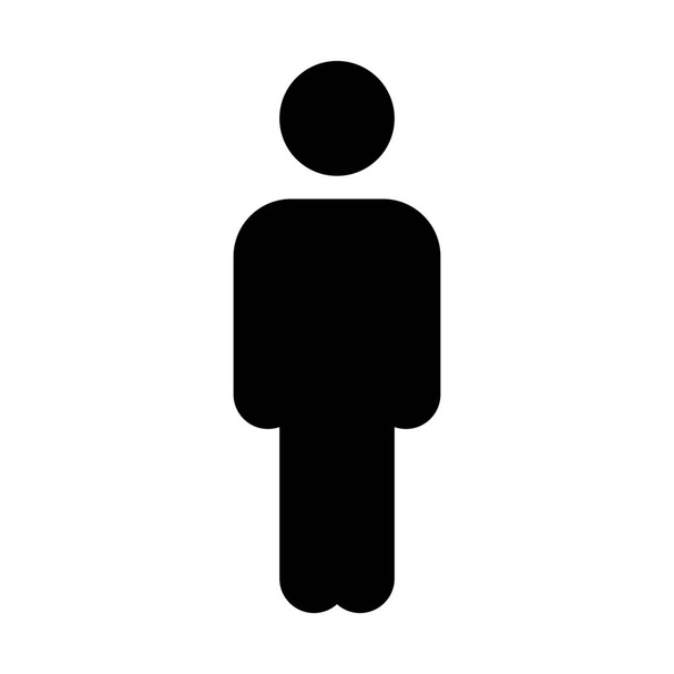 Adam ya da erkek sembolü, basit siyah çizgi resimde beyaz arka plan üzerinde - Vektör, Görsel