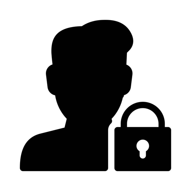 Lock User, illustration de ligne noire simple sur fond blanc
 - Vecteur, image