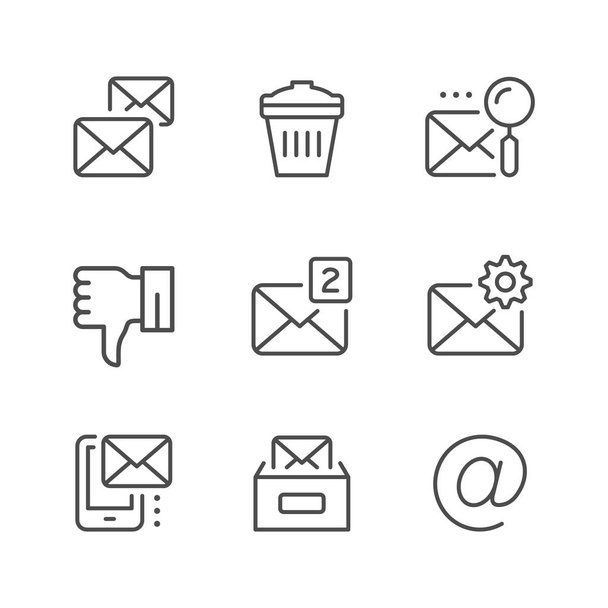 Nastavit řádek ikony pošty - Vektor, obrázek