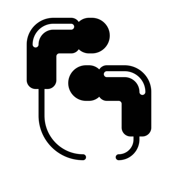 komfortables Kopfhörer-Symbol isoliert auf weiß  - Vektor, Bild