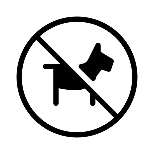 No Dogs Allowed, simple black line illustration on white background - Vector, Image