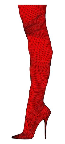Жіночі довгі червоні чоботи вектор - Вектор, зображення