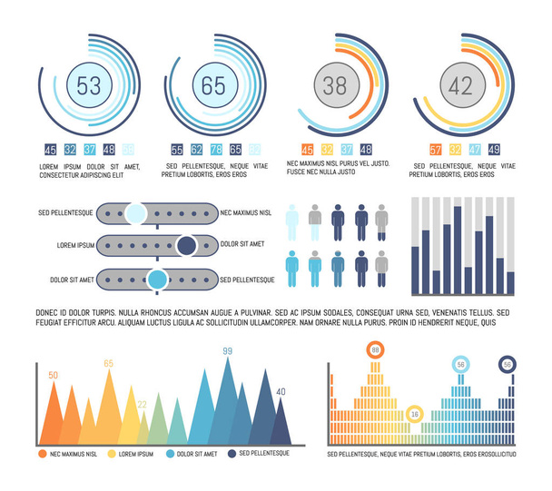 Infographics and Pie Diagram with Figures Data - Vector, Image