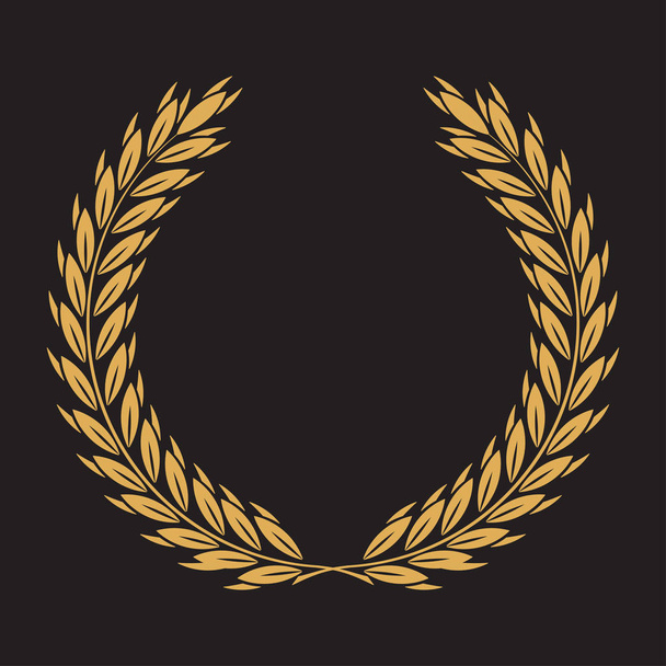 icono corona de laurel, diseño spotrs - ilustración vectorial Negro
 - Vector, imagen