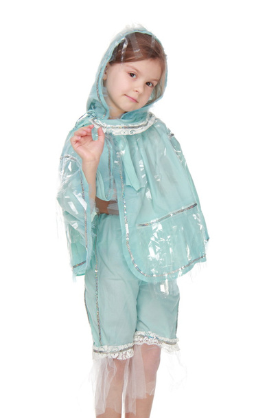 Charming little girl dressed in a gentle rain on the holiday - Фото, изображение