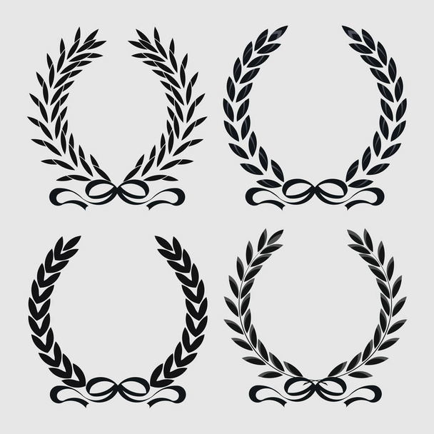 set icon laurel wreath, spotrs design - illustration dark - Photo, Image