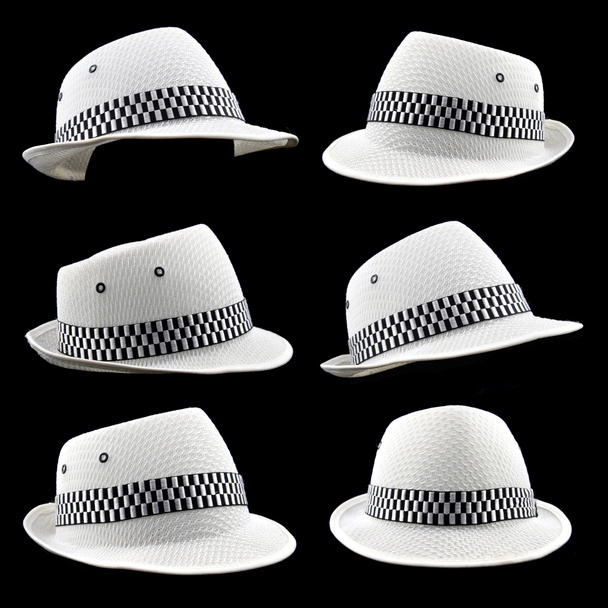 set of white hat isolated on white background. - Photo, Image