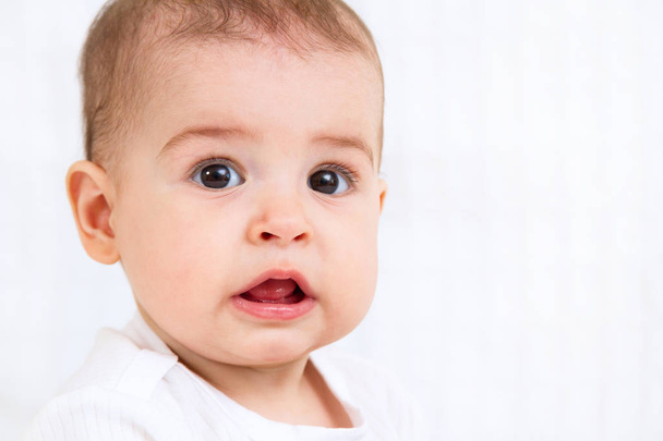 Beautiful baby portrait on white background - Фото, зображення