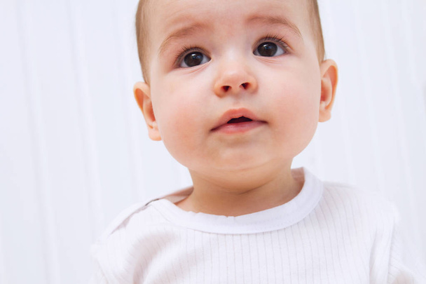 Beautiful baby portrait on white background - Fotografie, Obrázek