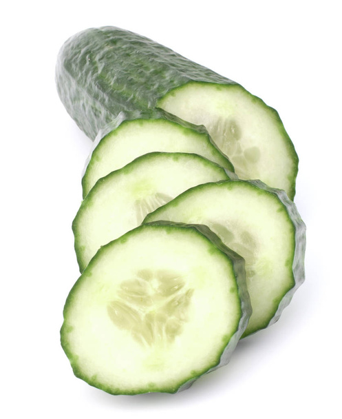 Cucumber slices  isolated on white background cutout - Fotó, kép