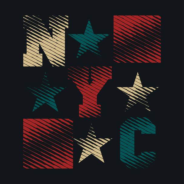 New York Typografie, Design-Grafik, T-Shirt-Druck Mann NYC, Original-Design-Kleidung, Kleidung, Grafik-Design, Emblem - Foto, Bild