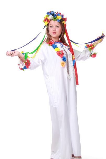 Young woman in the Ukrainian national costume - Fotoğraf, Görsel