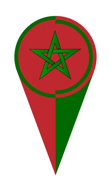 Marruecos mapa puntero pin icono ubicación bandera marcador - Vector, imagen