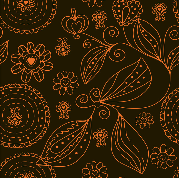 Graphic seamless floral pattern - Vetor, Imagem