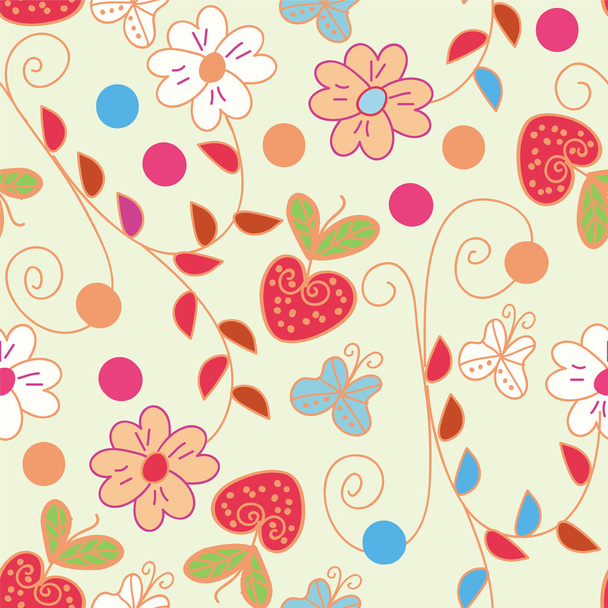 Seamless pattern with strawberries - Διάνυσμα, εικόνα