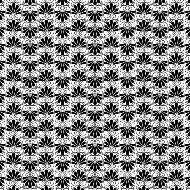 Black and white greek pattern - Vector, Image