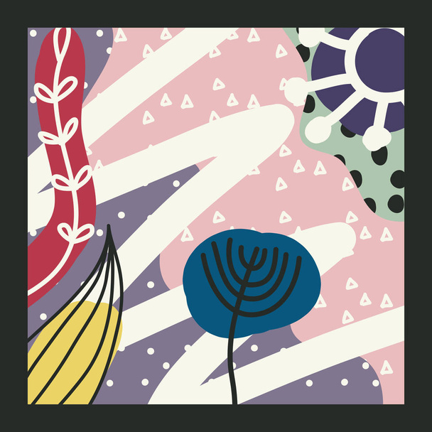 Foulard en soie contemporain avec des fleurs
 - Vecteur, image
