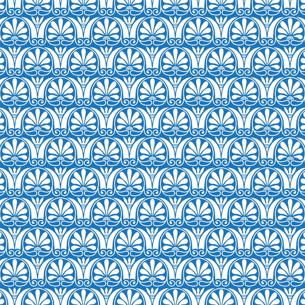 Blue and white greek pattern - Vektor, kép