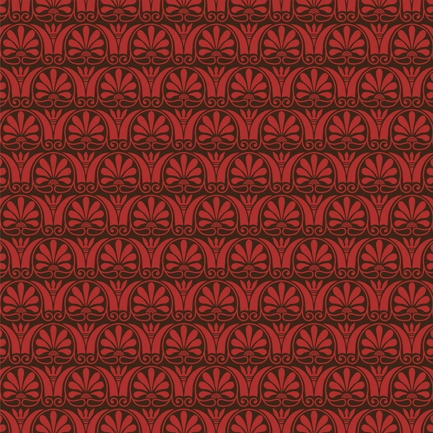 rot-braunes klassisches griechisches Muster - Vektor, Bild