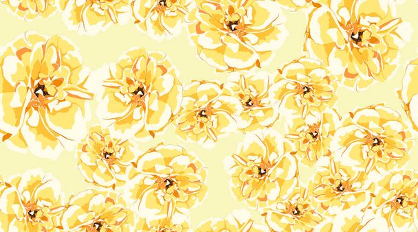 Pastel Floral Seamless Pattern, Roses, Peony. - Vector, Image