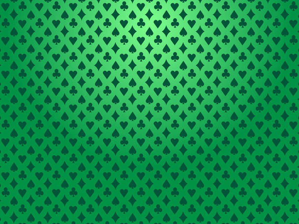Padrão de ternos de poker verde
 - Vetor, Imagem