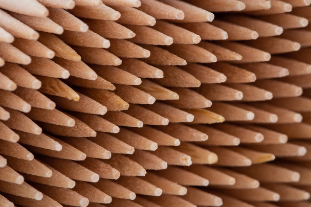 Wooden Toothpicks Close Up Background for backgrounds or textures. - Zdjęcie, obraz