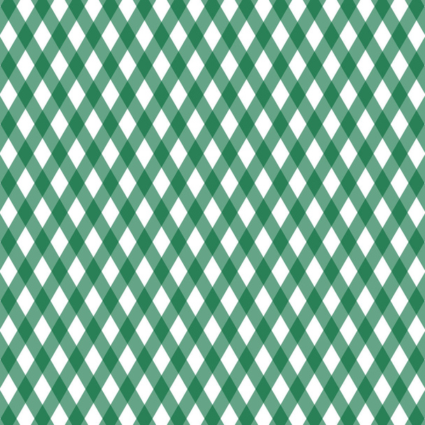 Diagonal rhombus tablecloth pattern green design - Vector, Image