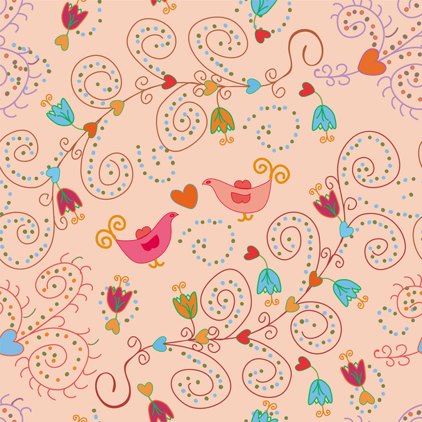 Seamless ornate pattern in pink - Vecteur, image