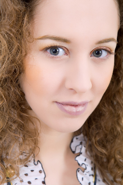 Portrait of young beautiful woman close up - Fotó, kép